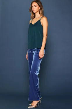 SKIES ARE BLUE Sleeveless Tops|Short Sleeve Tops*Recycled Double Strap Cami Marineteal