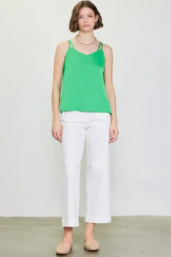SKIES ARE BLUE Sleeveless Tops*Recycled Double Strap Cami Freshgreen