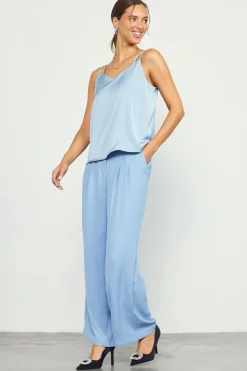 SKIES ARE BLUE Sleeveless Tops*Recycled Double Strap Cami Dustyblue