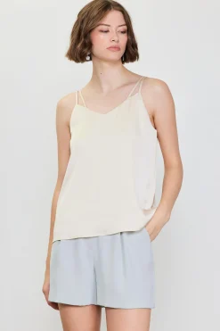 SKIES ARE BLUE Sleeveless Tops*Recycled Double Strap Cami Shell