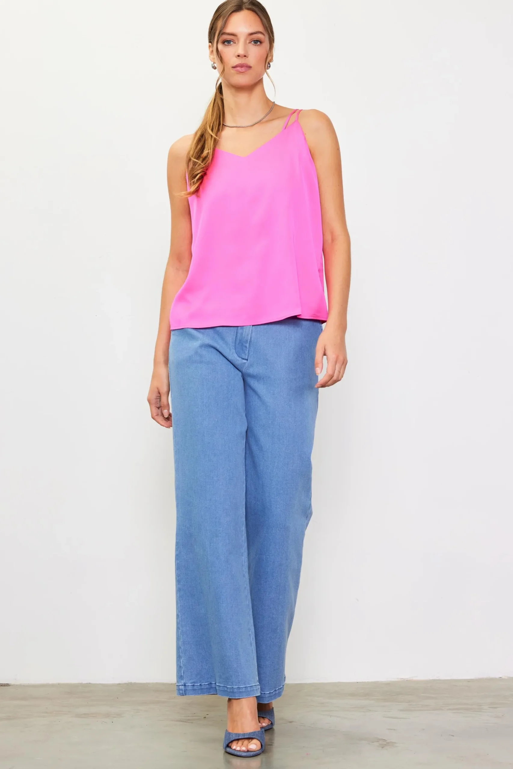 SKIES ARE BLUE Sleeveless Tops*Recycled Double Strap Cami Prettyinpink