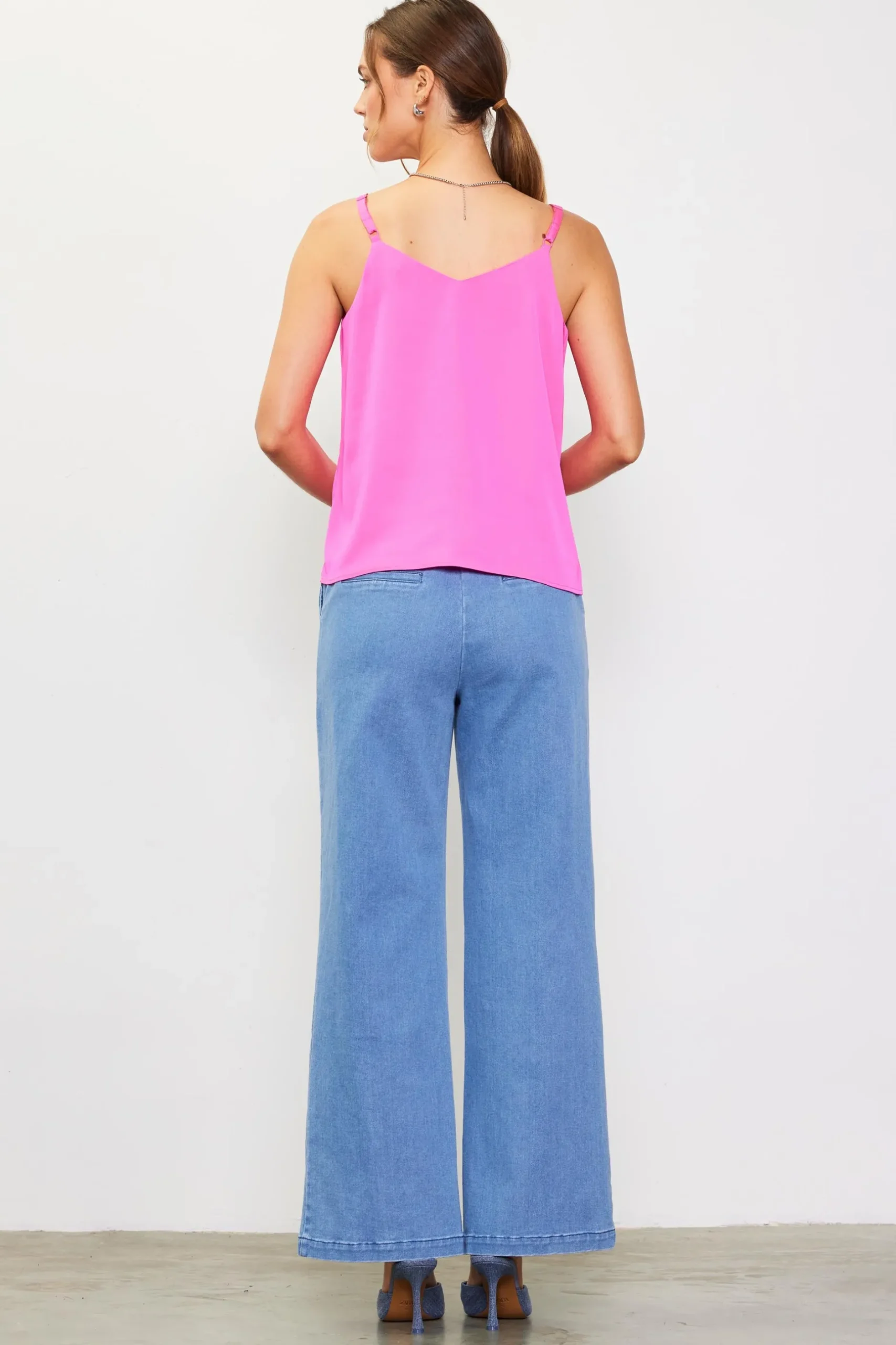 SKIES ARE BLUE Sleeveless Tops*Recycled Double Strap Cami Prettyinpink