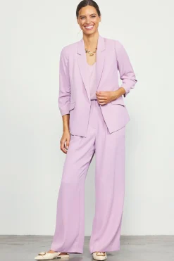 SKIES ARE BLUE Blazers*Recycled Shirred Sleeve Blazer Dustylilac