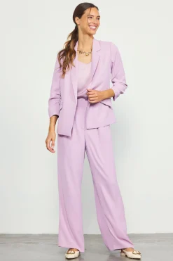SKIES ARE BLUE Blazers*Recycled Shirred Sleeve Blazer Dustylilac