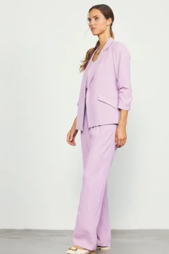SKIES ARE BLUE Blazers*Recycled Shirred Sleeve Blazer Dustylilac