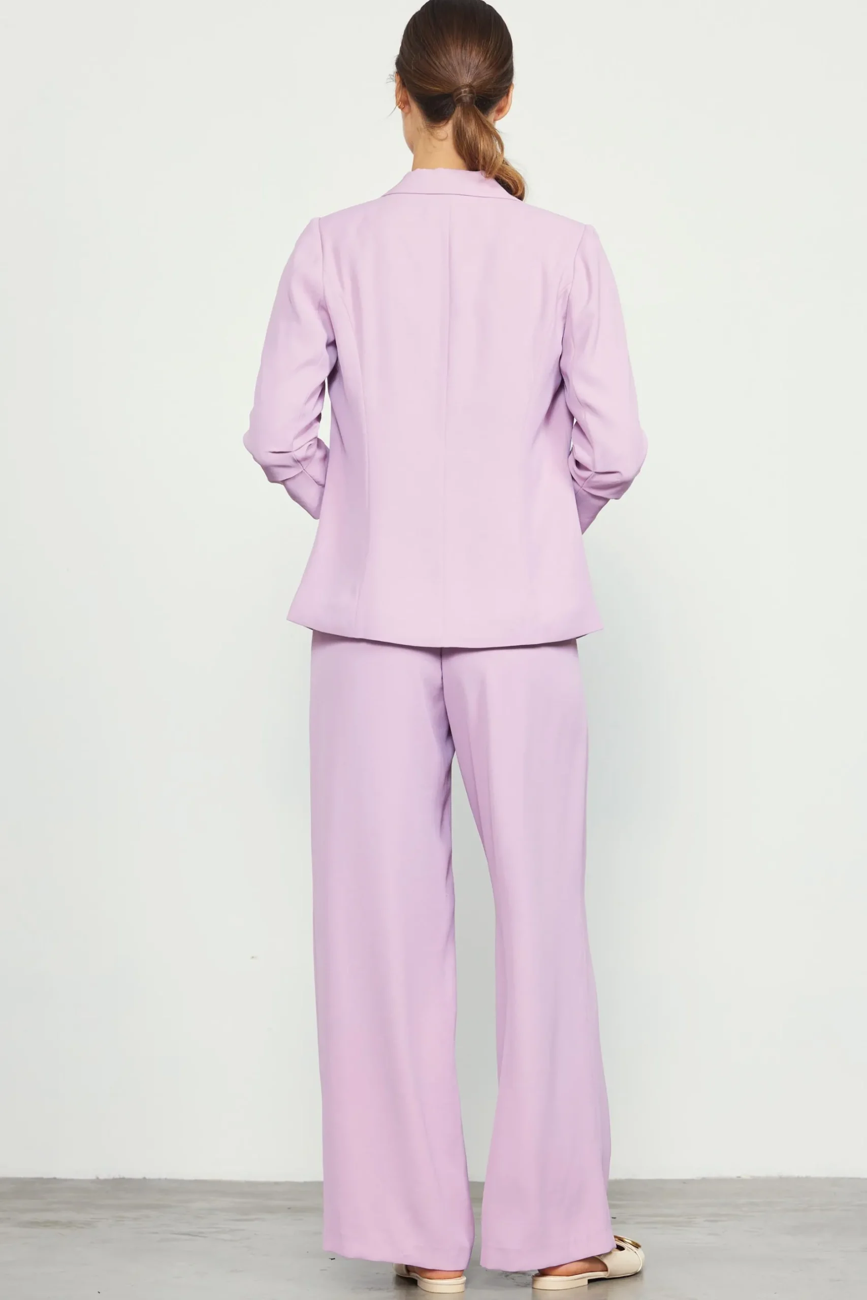 SKIES ARE BLUE Blazers*Recycled Shirred Sleeve Blazer Dustylilac