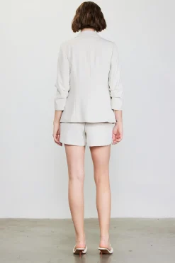 SKIES ARE BLUE Blazers*Recycled Shirred Sleeve Blazer Oyster