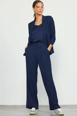 SKIES ARE BLUE Blazers*Recycled Shirred Sleeve Blazer Navy