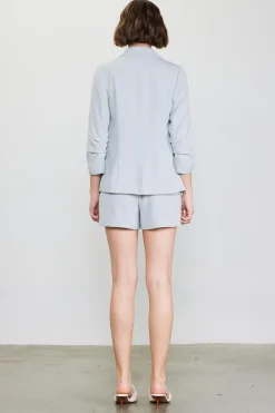 SKIES ARE BLUE Blazers*Recycled Shirred Sleeve Blazer Dovegrey