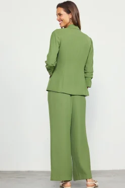 SKIES ARE BLUE Blazers*Recycled Shirred Sleeve Blazer Olive