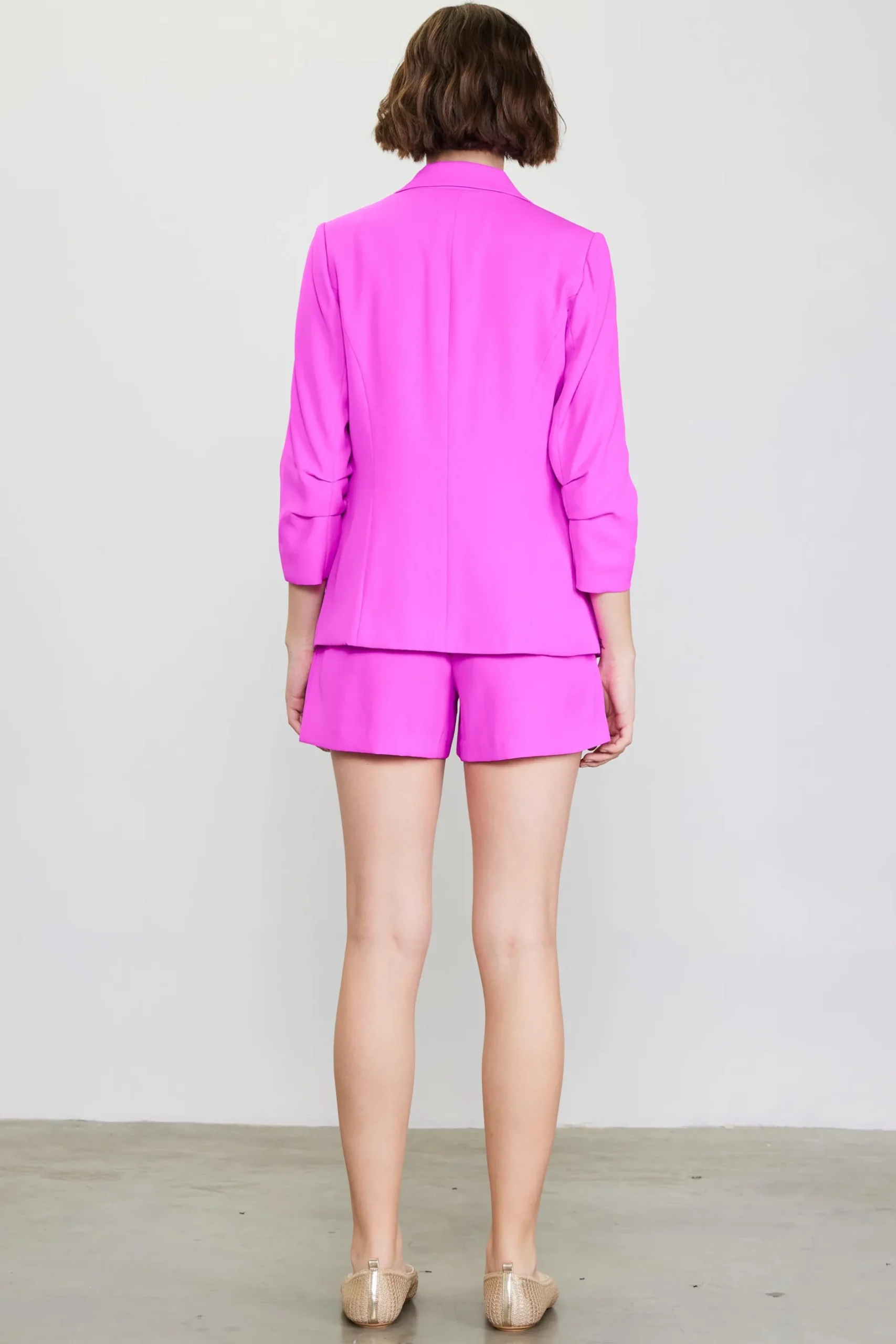 SKIES ARE BLUE Blazers*Recycled Shirred Sleeve Blazer Roseviolet