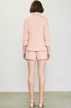 SKIES ARE BLUE Blazers*Recycled Shirred Sleeve Blazer Rosecloud