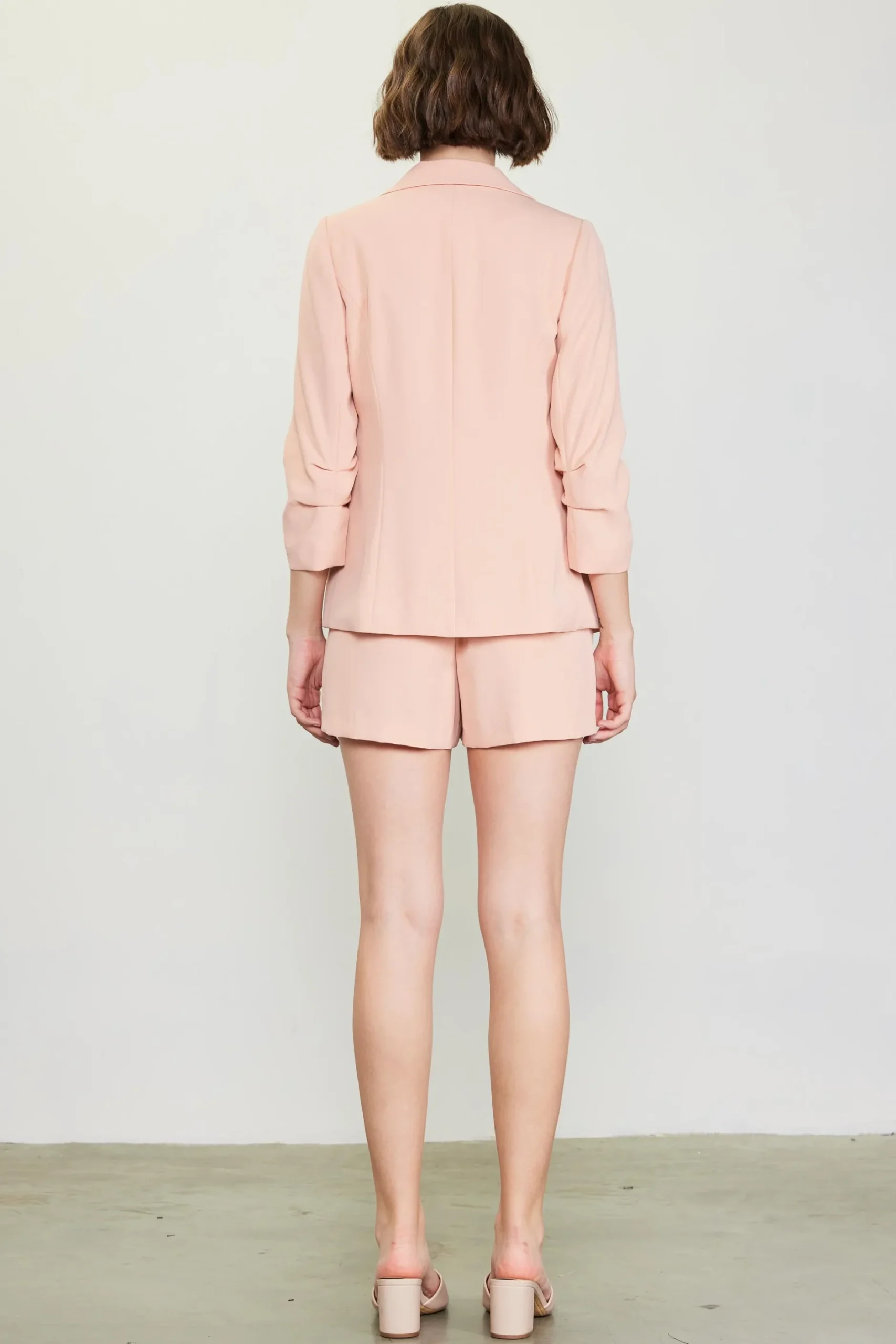 SKIES ARE BLUE Blazers*Recycled Shirred Sleeve Blazer Rosecloud