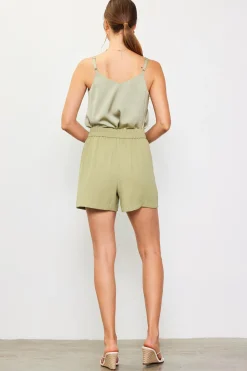 SKIES ARE BLUE Shorts*Recycled Tailored Shorts Sage