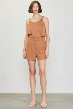 SKIES ARE BLUE Shorts*Recycled Tailored Shorts Hazelnut