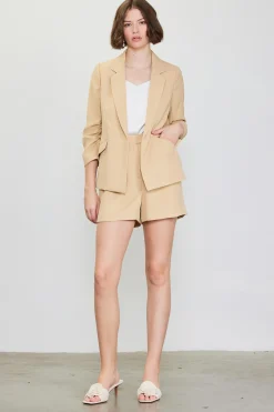 SKIES ARE BLUE Shorts*Recycled Tailored Shorts Latte