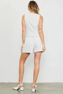 SKIES ARE BLUE Shorts*Recycled Tailored Shorts Oyster