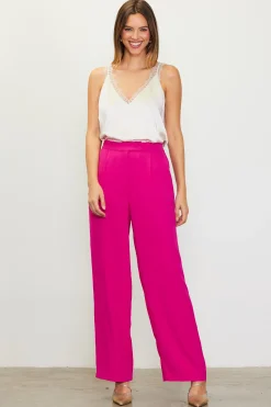SKIES ARE BLUE Pants*Recycled Tapered Pants Berrypink