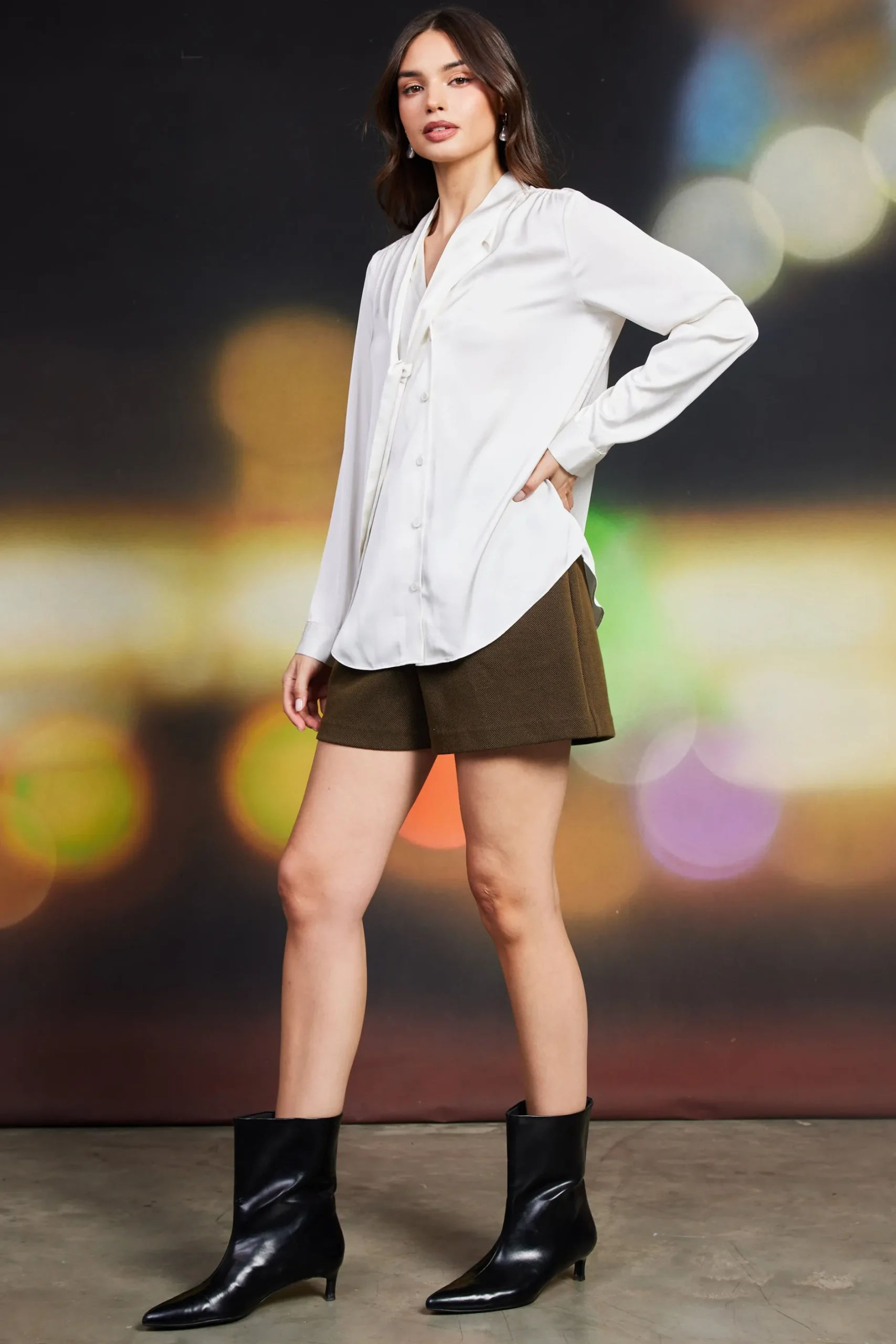 SKIES ARE BLUE Blouses|Long Sleeve Tops*Recycled Tie Detail Blouse Offwhite