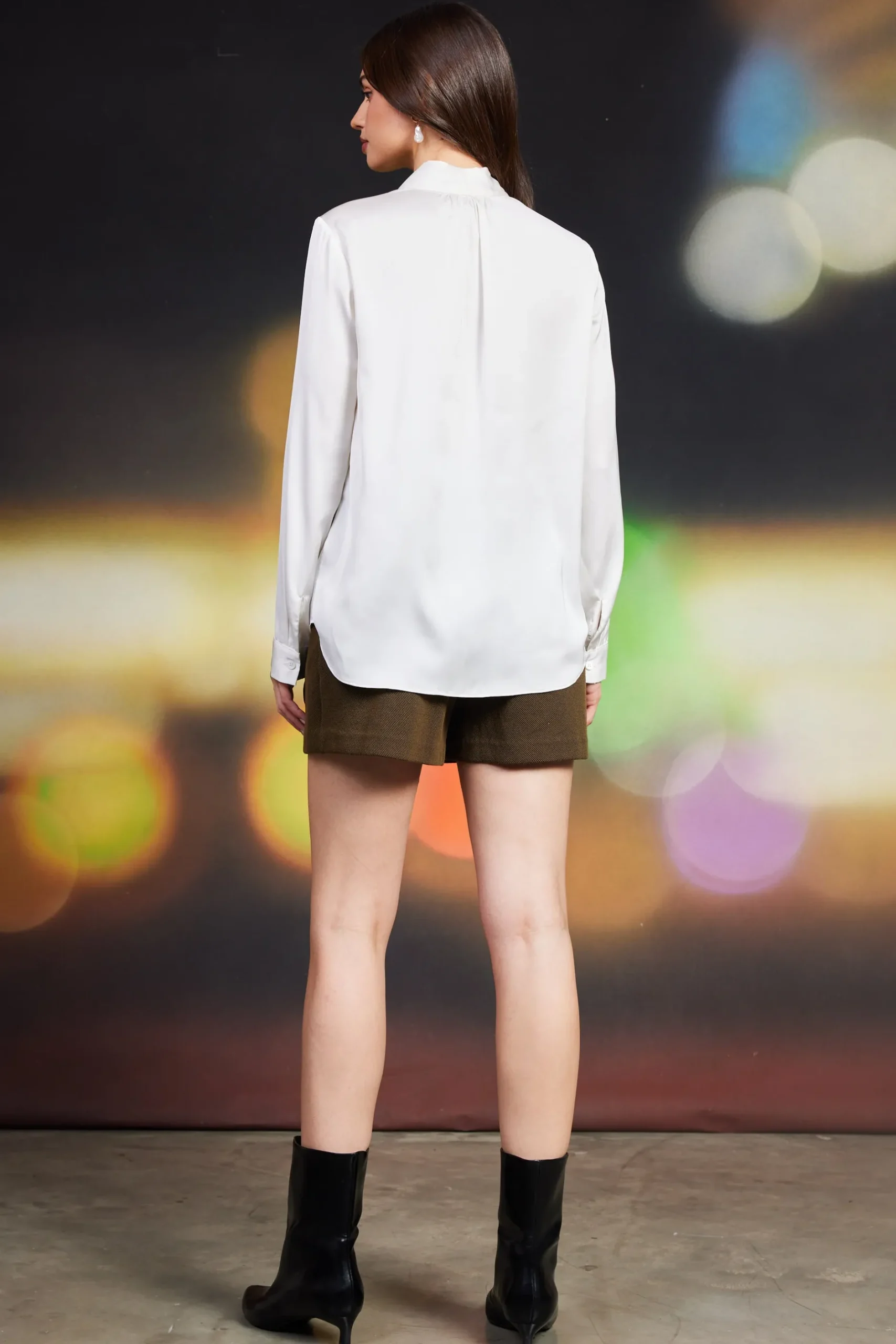 SKIES ARE BLUE Blouses|Long Sleeve Tops*Recycled Tie Detail Blouse Offwhite