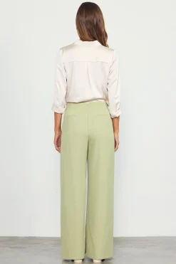 SKIES ARE BLUE Pants*Recycled Wide Leg Pants Sage