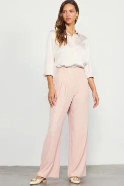 SKIES ARE BLUE Pants*Recycled Wide Leg Pants Rosecloud