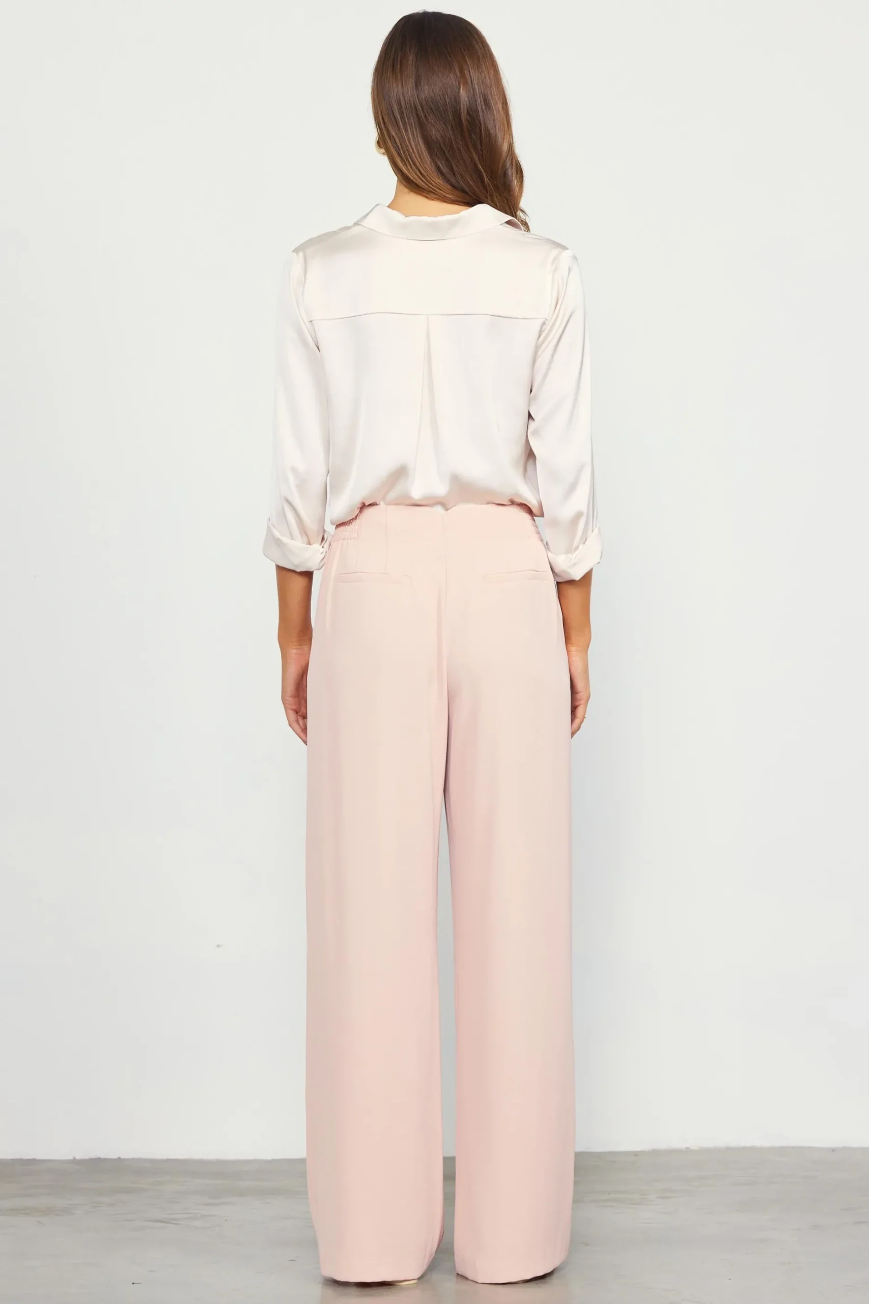 SKIES ARE BLUE Pants*Recycled Wide Leg Pants Rosecloud