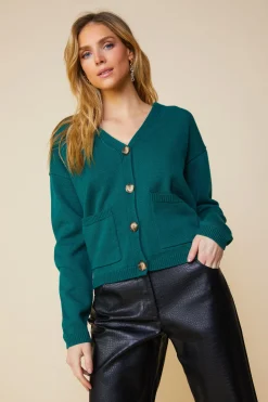 SKIES ARE BLUE Outerwear|Sweaters*Recycled Yarn Cardigan Gemstonegreen