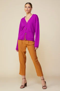 SKIES ARE BLUE Outerwear|Sweaters*Recycled Yarn Cardigan Orchid