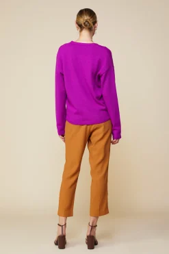 SKIES ARE BLUE Outerwear|Sweaters*Recycled Yarn Cardigan Orchid