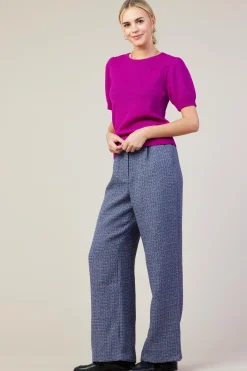 SKIES ARE BLUE Sweaters*Recycled Yarn Short Sleeve Sweater Orchid