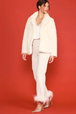 SKIES ARE BLUE Outerwear*Relaxed Fit Sherpa Jacket Cream