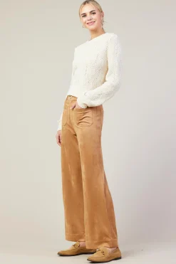 SKIES ARE BLUE Sweaters*Rhomboid Pattern Crew Neck Sweater Cream