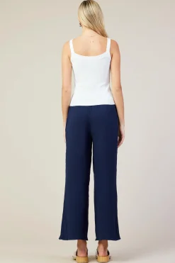 SKIES ARE BLUE Sleeveless Tops*Ribbed Knit Cami Top White