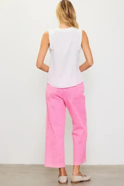 SKIES ARE BLUE Sleeveless Tops*Ruffle Detail Woven Top Offwhite