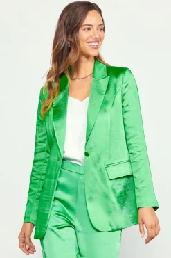 SKIES ARE BLUE Blazers*Satin Tailored Blazer Spearmint