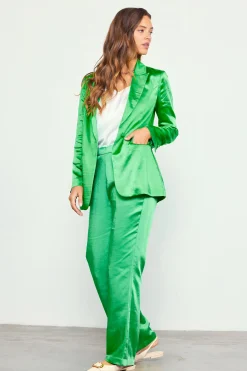 SKIES ARE BLUE Blazers*Satin Tailored Blazer Spearmint