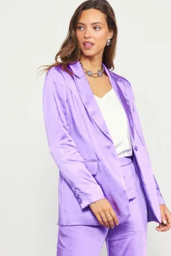 SKIES ARE BLUE Blazers*Satin Tailored Blazer Mindfulmauve