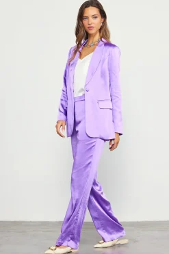 SKIES ARE BLUE Blazers*Satin Tailored Blazer Mindfulmauve