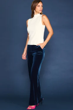 SKIES ARE BLUE Sleeveless Tops*Sleeveless Mock Neck Jewel Detail Top Offwhite