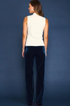SKIES ARE BLUE Sleeveless Tops*Sleeveless Mock Neck Jewel Detail Top Offwhite