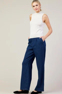 SKIES ARE BLUE Sleeveless Tops*Sleeveless Mock Neck Knit Top Cream
