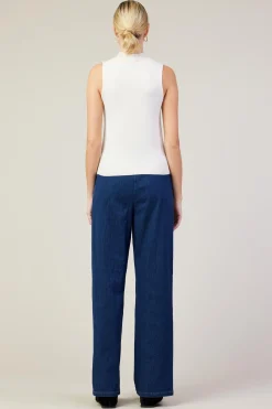 SKIES ARE BLUE Sleeveless Tops*Sleeveless Mock Neck Knit Top Cream