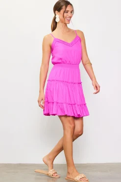 SKIES ARE BLUE Mini Dresses*Smocked Waist Mini Dress Roseviolet