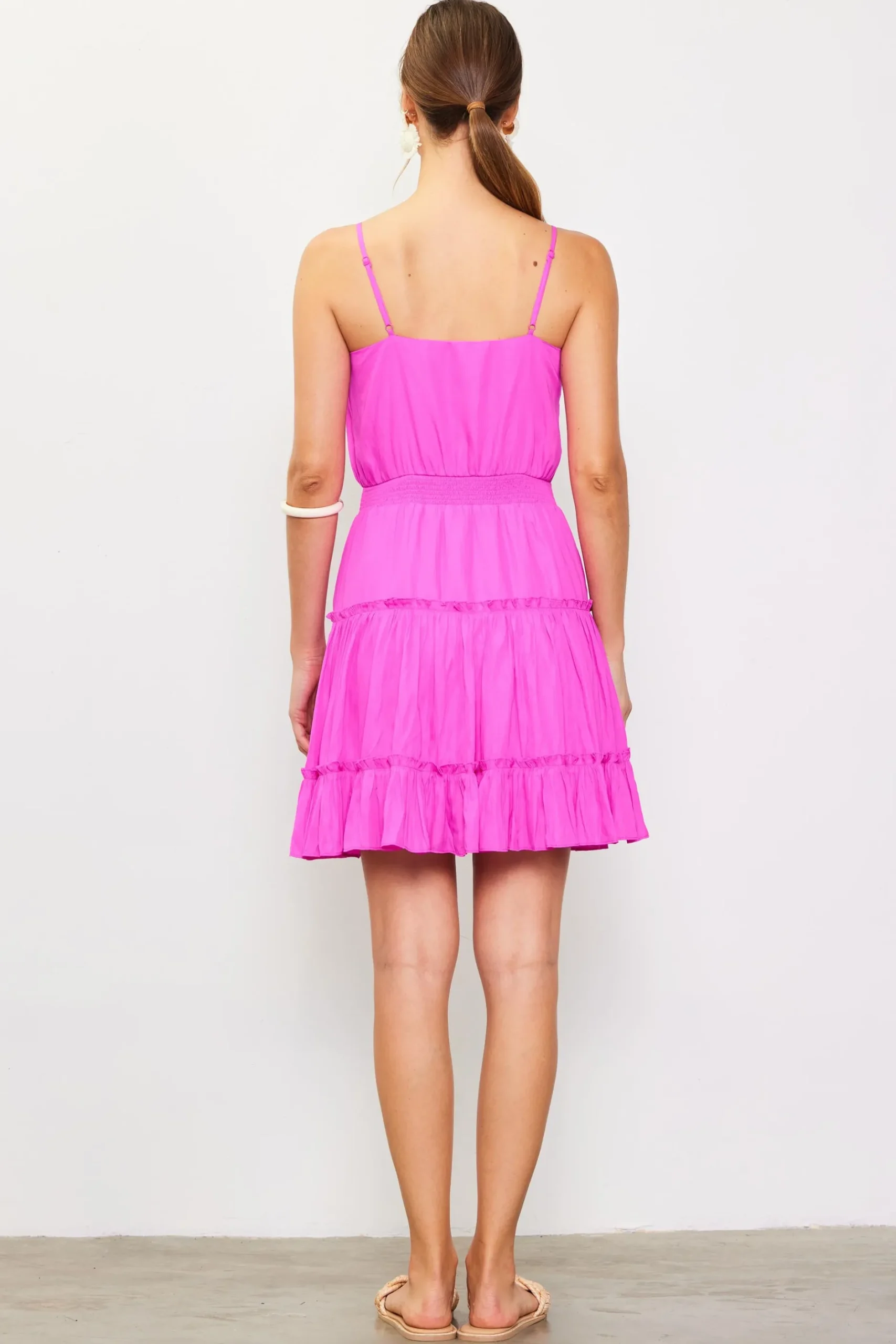 SKIES ARE BLUE Mini Dresses*Smocked Waist Mini Dress Roseviolet