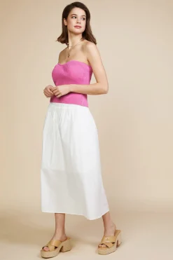 SKIES ARE BLUE Sleeveless Tops*Sweetheart Neckline Knit Top Lightpink