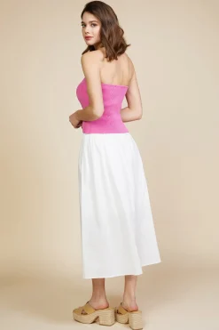 SKIES ARE BLUE Sleeveless Tops*Sweetheart Neckline Knit Top Lightpink