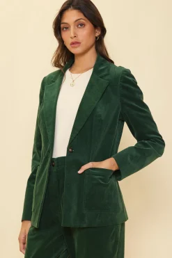 SKIES ARE BLUE Blazers*Tailored Corduroy Blazer Gemstonegreen