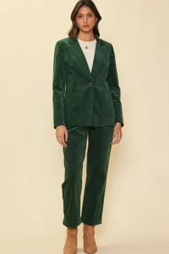 SKIES ARE BLUE Blazers*Tailored Corduroy Blazer Gemstonegreen