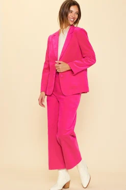 SKIES ARE BLUE Blazers*Tailored Corduroy Blazer Berrypink
